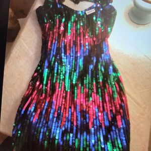 Sparkling Multicolor Sequin Kids Dress